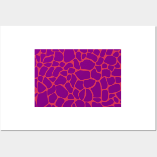 Giraffe Print Pink and Purple Posters and Art